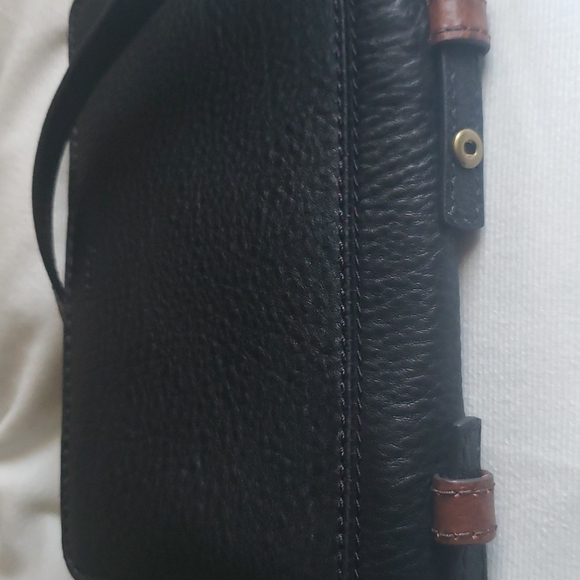 FOSSIL “Mila” Mini Crossbody Black Cream Brown - Picture 5 of 8